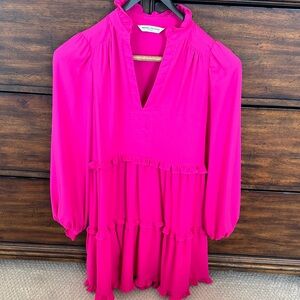 Amanda Uprichard XS Hot Pink Ruffle Dress